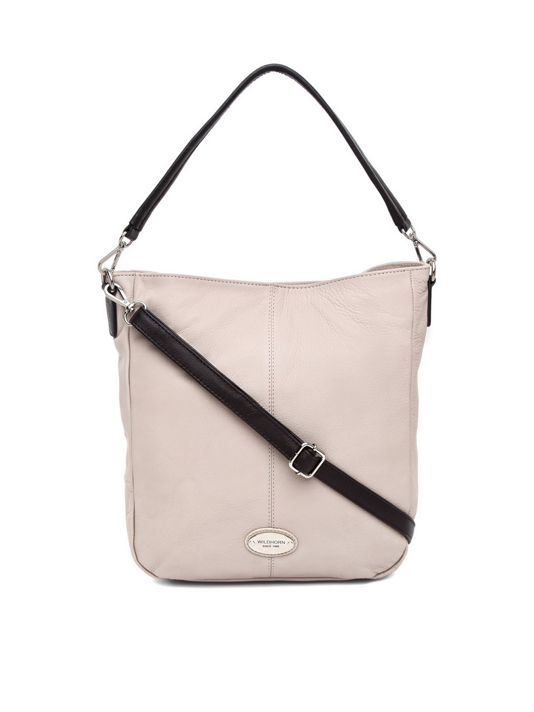 

WildHorn Women Off White Leather Bucket Shoulder Bag
