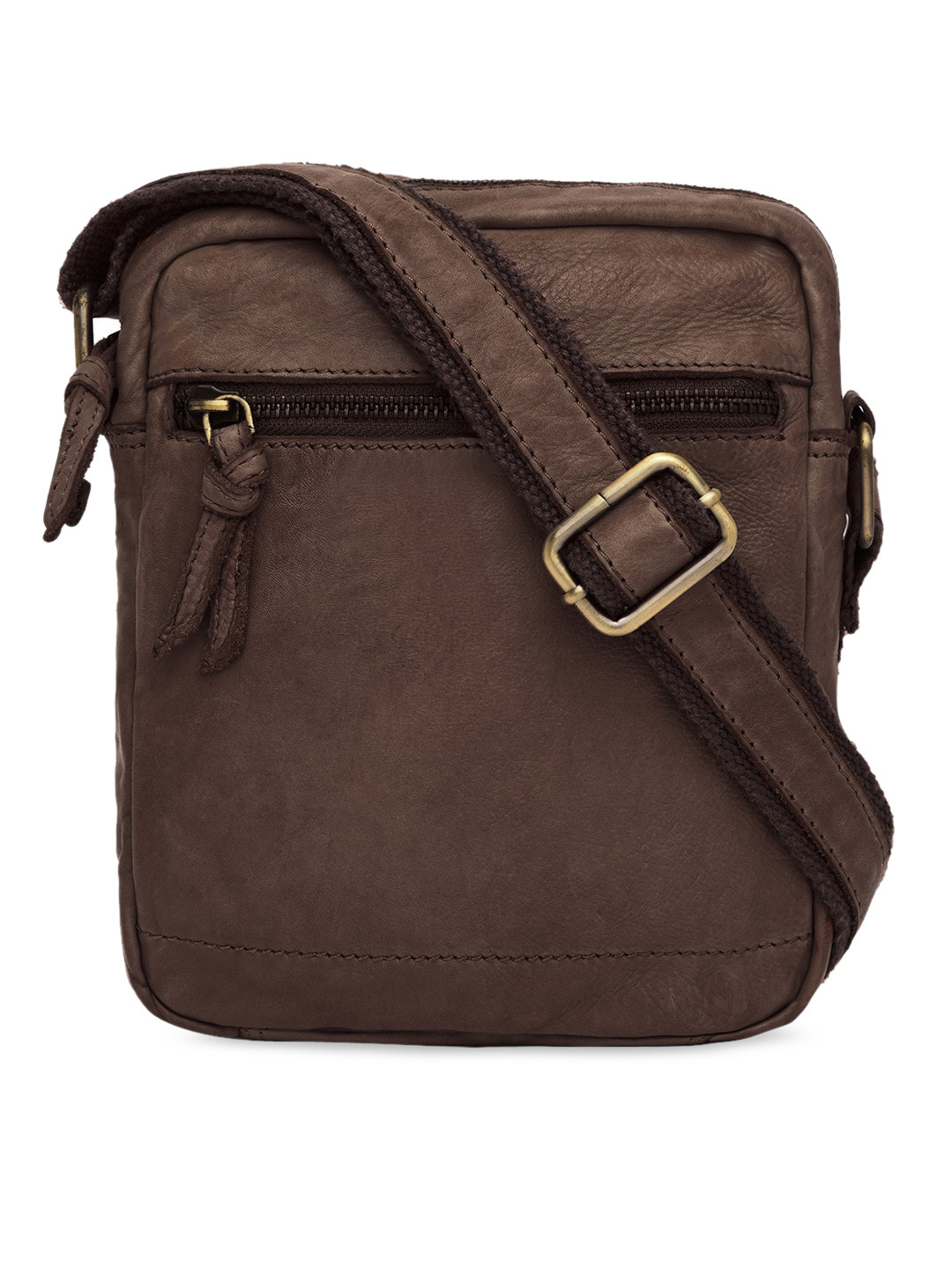 

WildHorn Women Brown Leather Structured Sling Bag with Tasselled