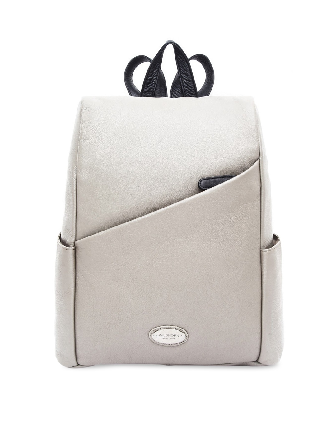 

WildHorn Off White Leather Structured Handheld Bag
