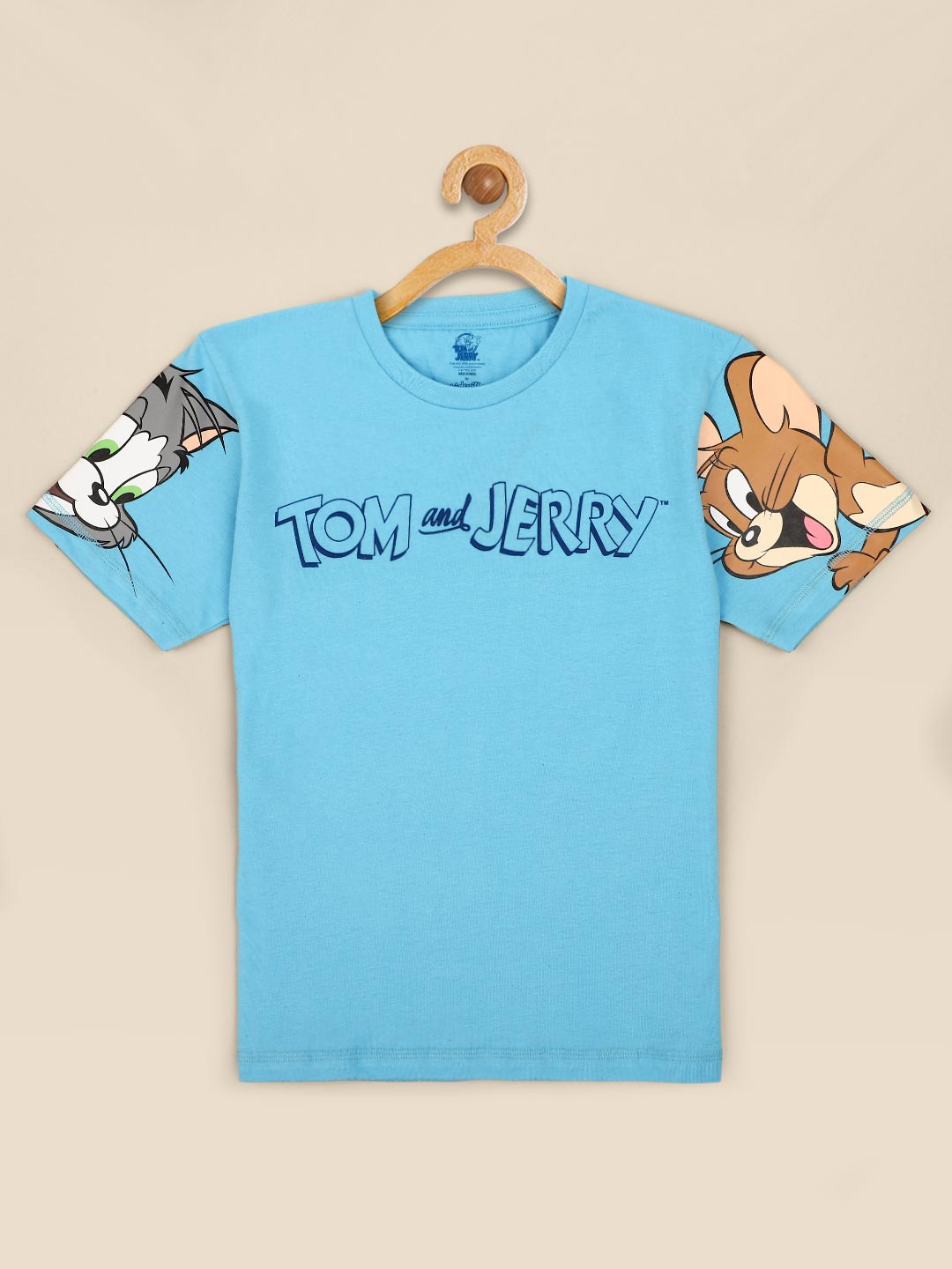 

Kids Ville Boys Blue Tom & Jerry Printed T-shirt