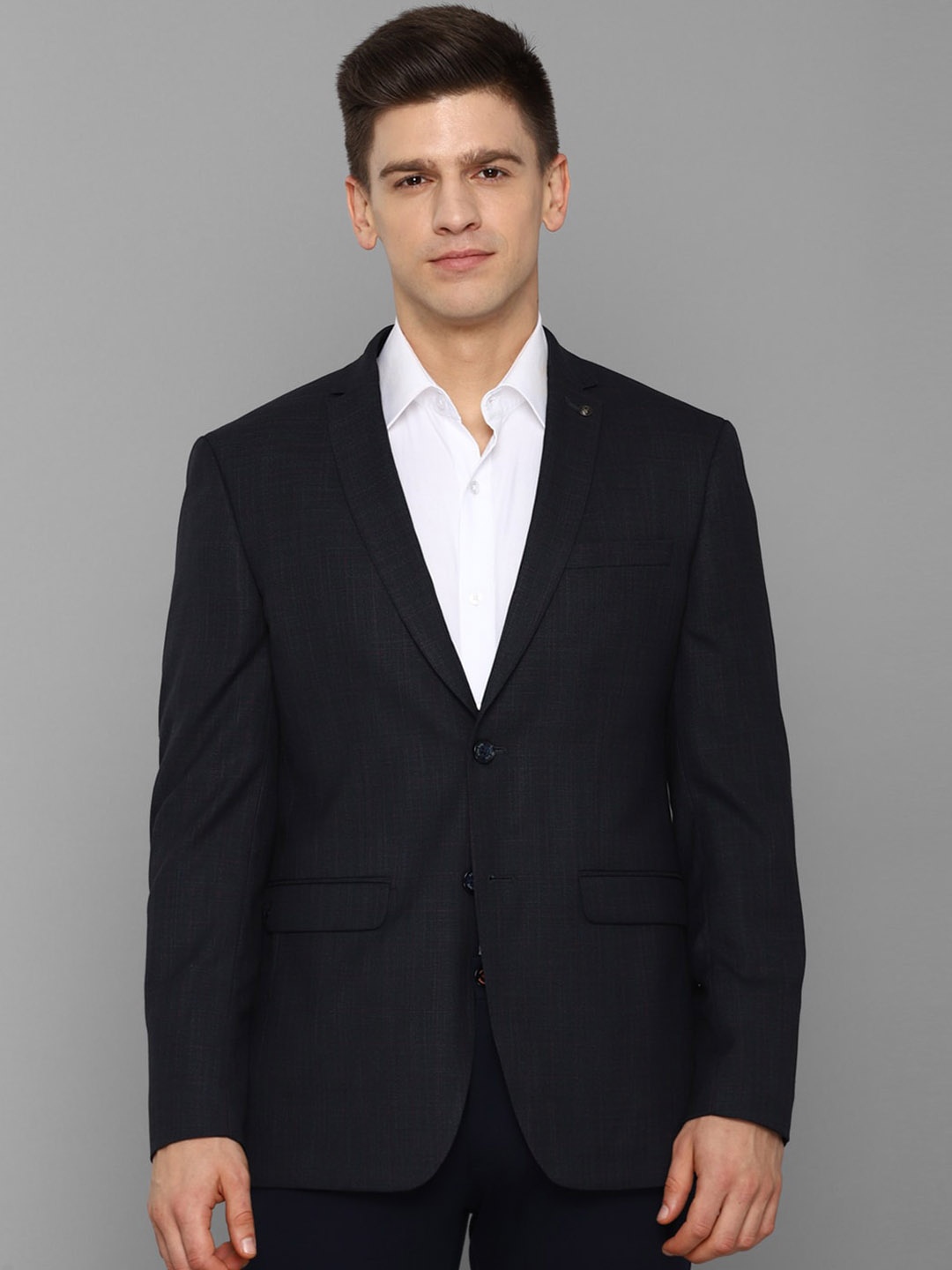 

Allen Solly Men Black Solid Slim-Fit Single Breasted Formal Blazer