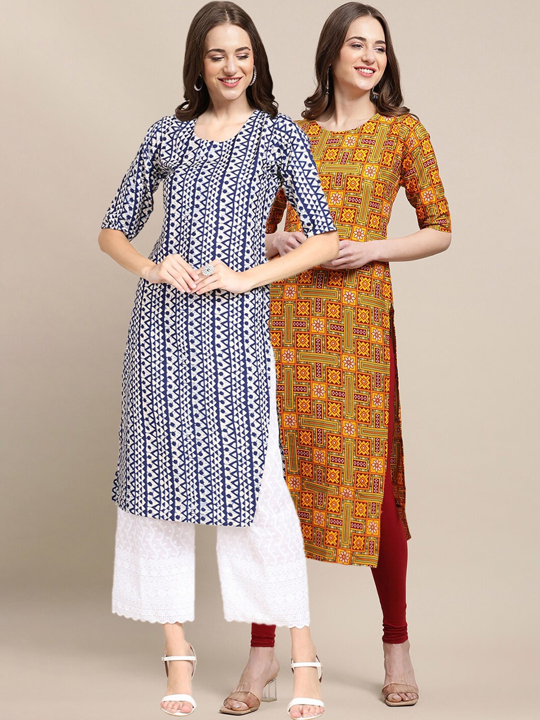 

7Threads Women Pack of 2 Kurta, Multi