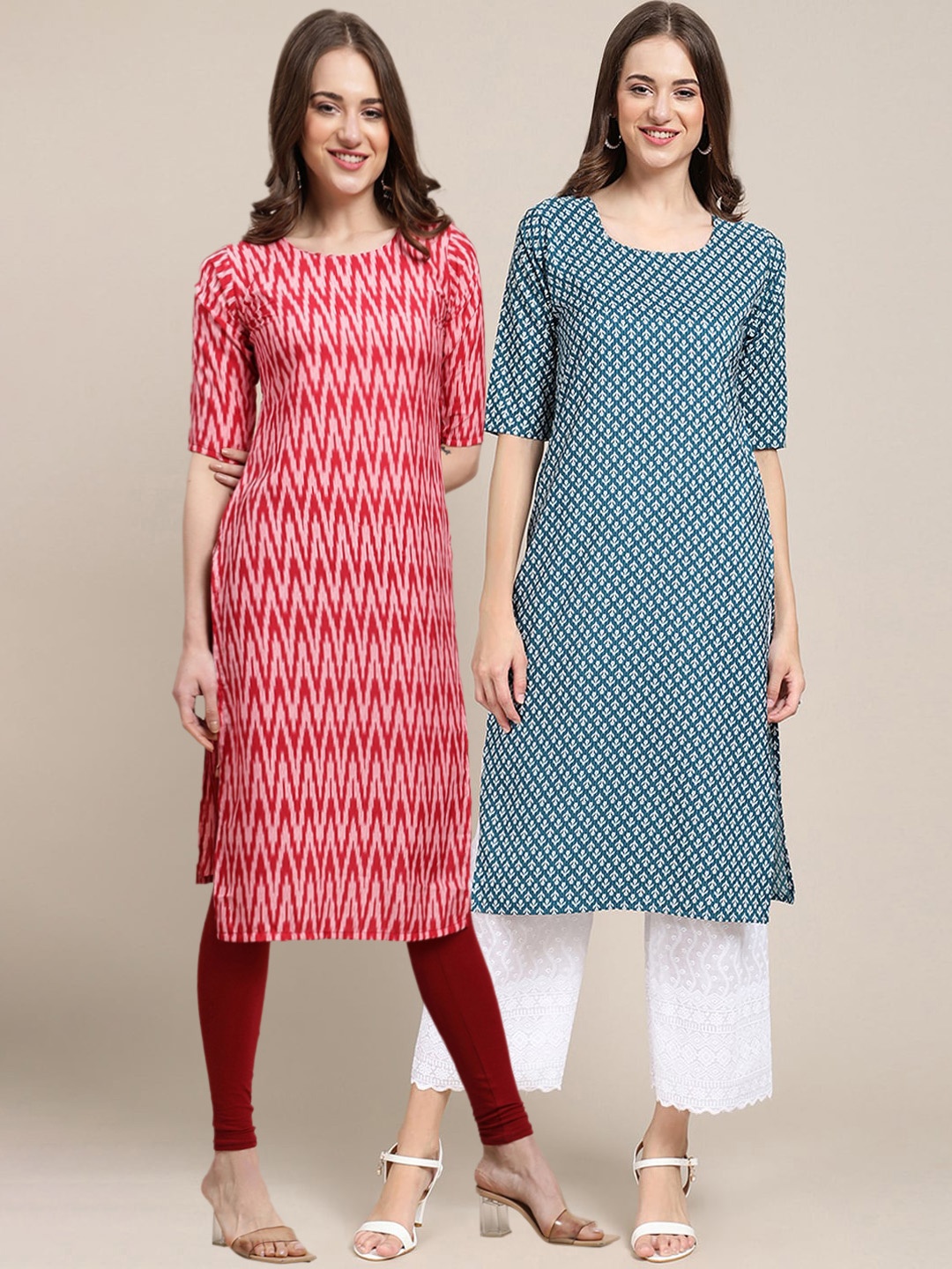 

7Threads Women Multicoloured Summer Sheers Crepe Kurta, Multi