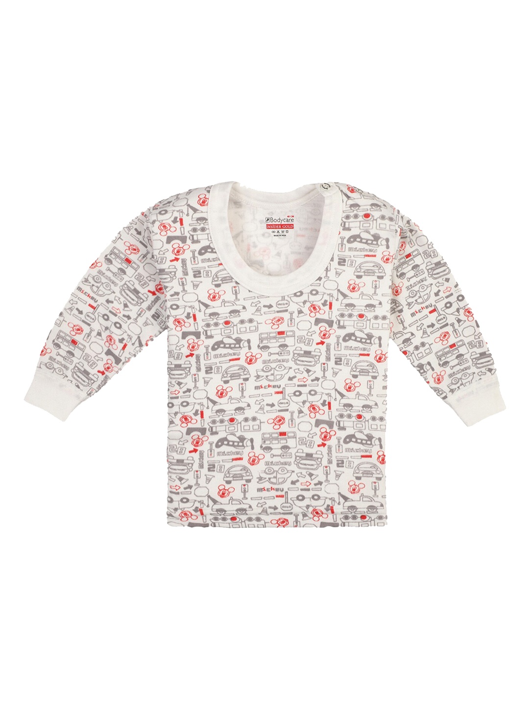 

Bodycare Kids Boys Off White Printed Thermal Tops