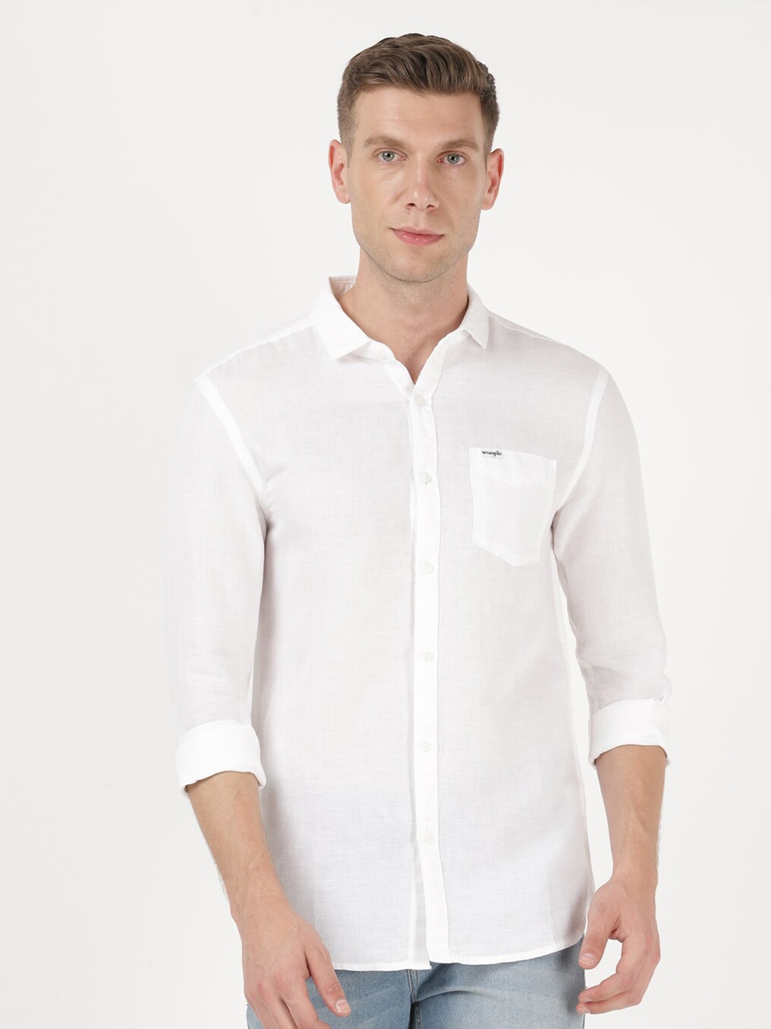 

Wrangler Men White Casual Solid Shirt