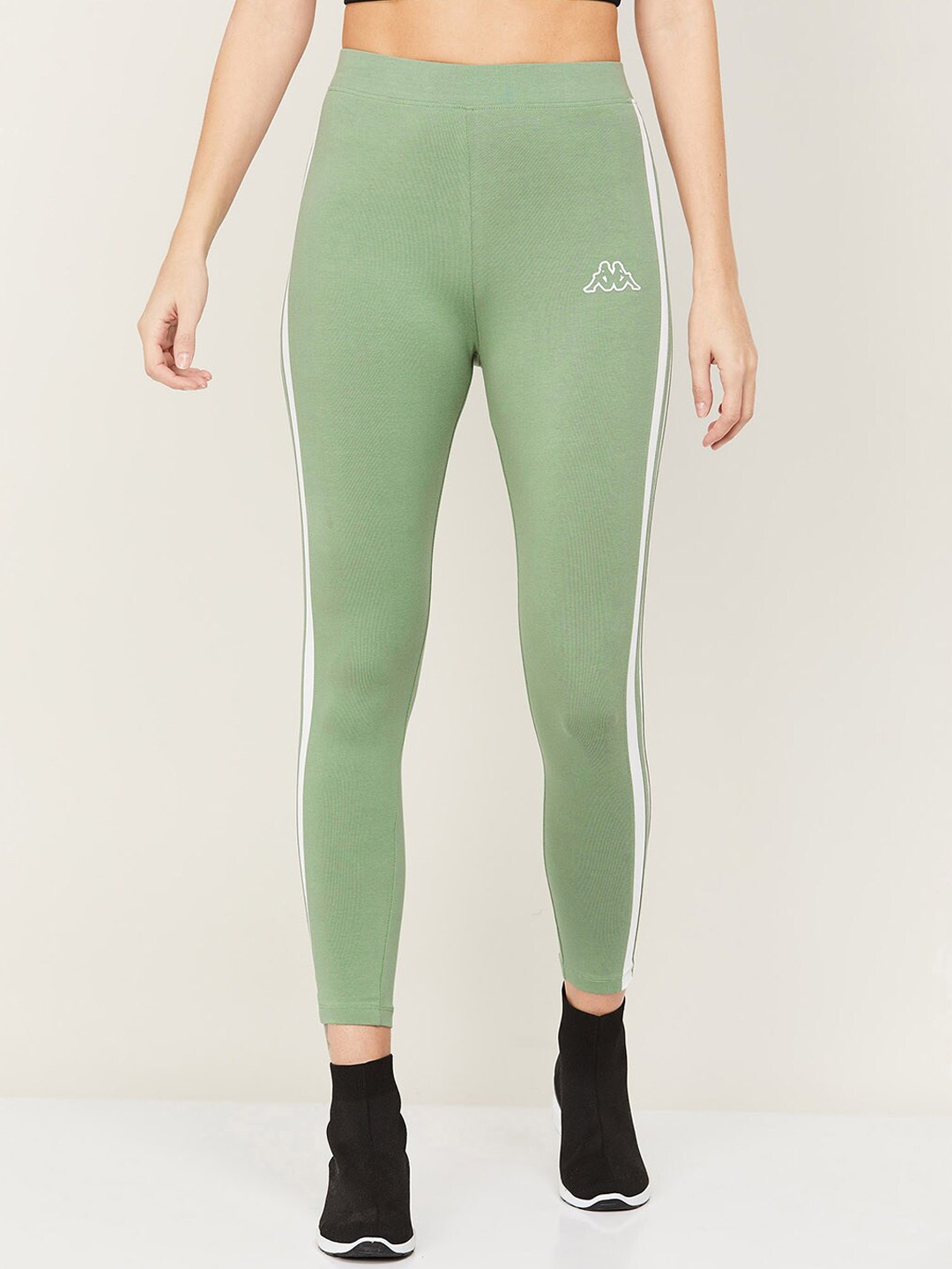 

Kappa Women Solid Cotton Tights, Green