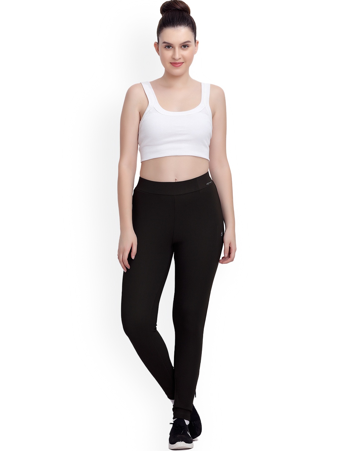 

MAYSIXTY Women Black Solid Slim-Fit Track Pants