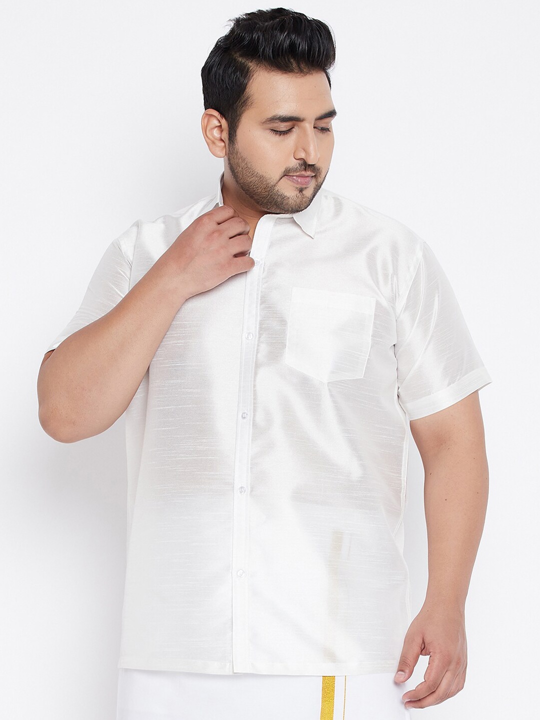 

VASTRAMAY Men White Premium Casual Shirt