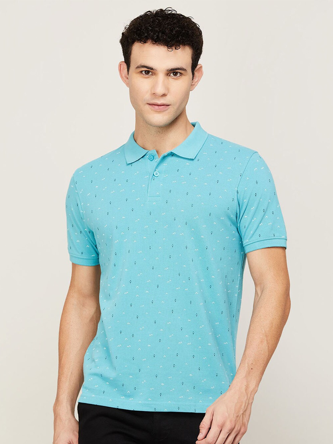 

CODE by Lifestyle Men Blue Polo Collar T-shirt