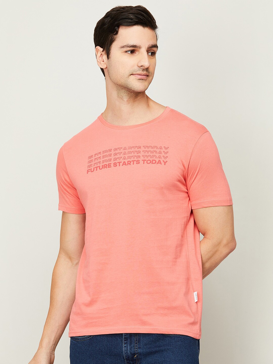 

Fame Forever by Lifestyle Men Pink Typography Printed T-shirt