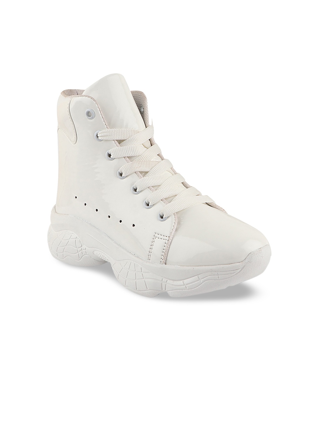 

Shoetopia Women White Solid Boots