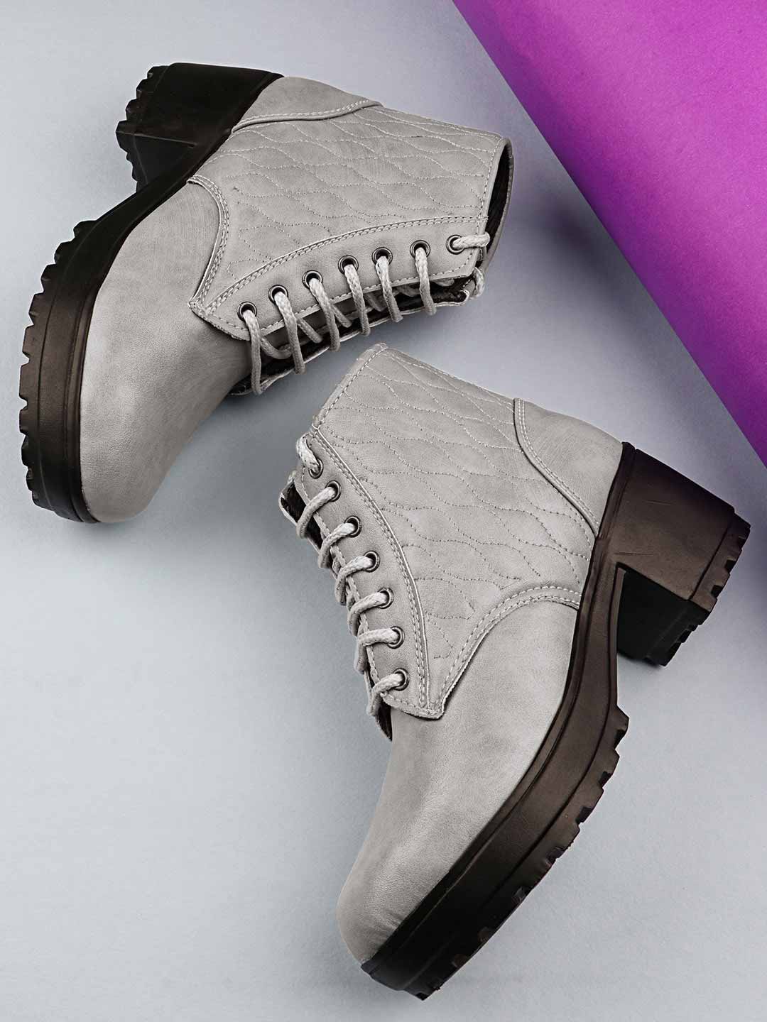 

Shoetopia Women Grey Solid Regular Boots