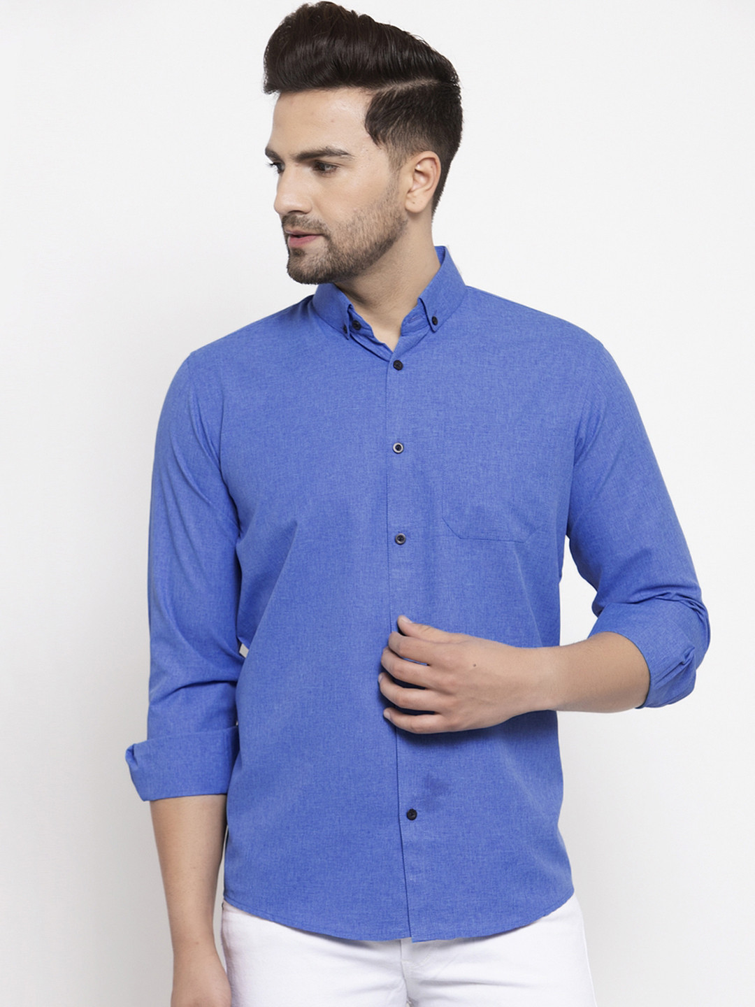 

JAINISH Men Blue Classic Slim Fit Casual Shirt