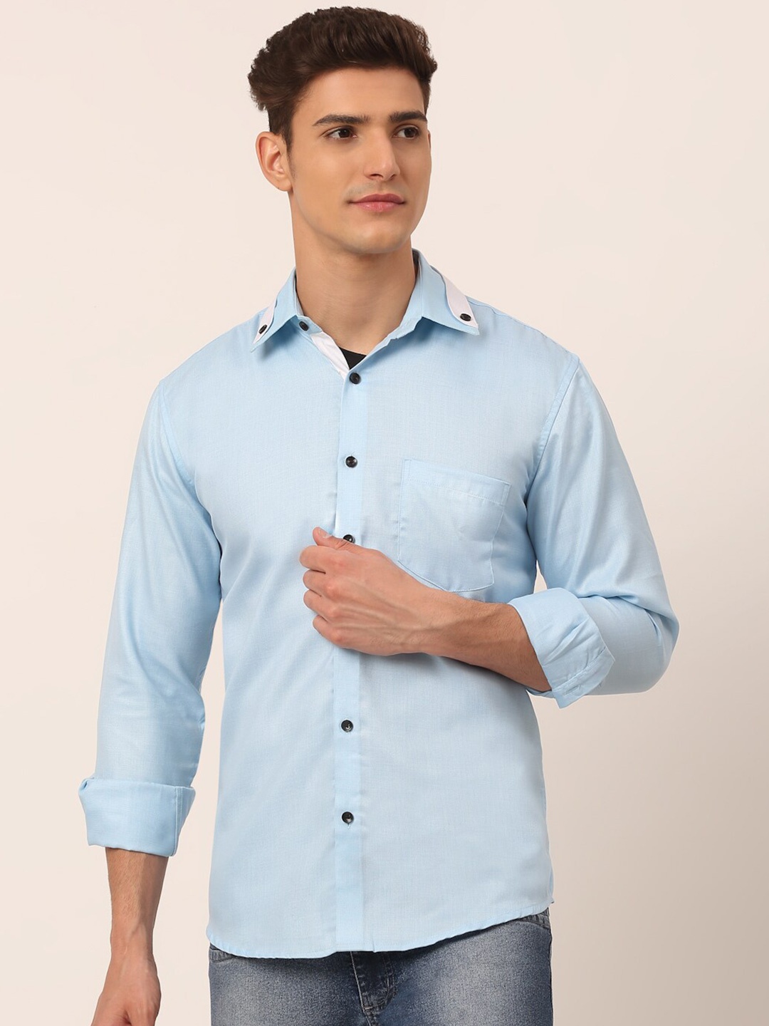 

JAINISH Men Blue Classic Slim Fit Casual Shirt