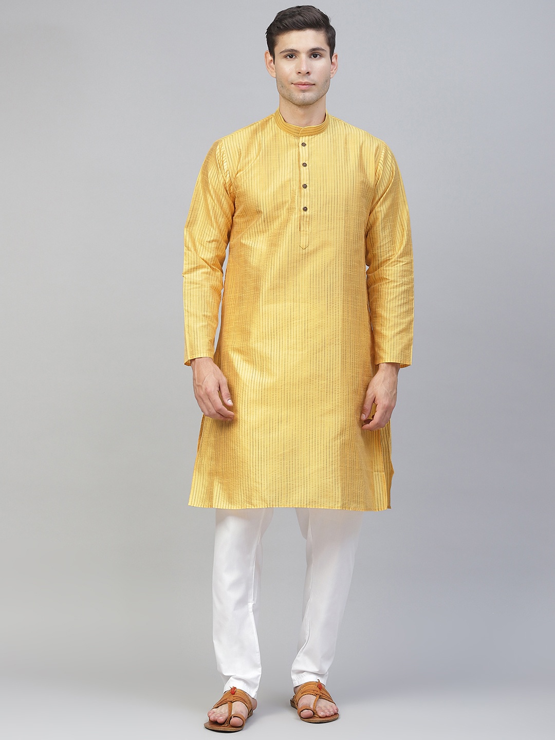 

MANQ Men Yellow Kurta with Pyjamas