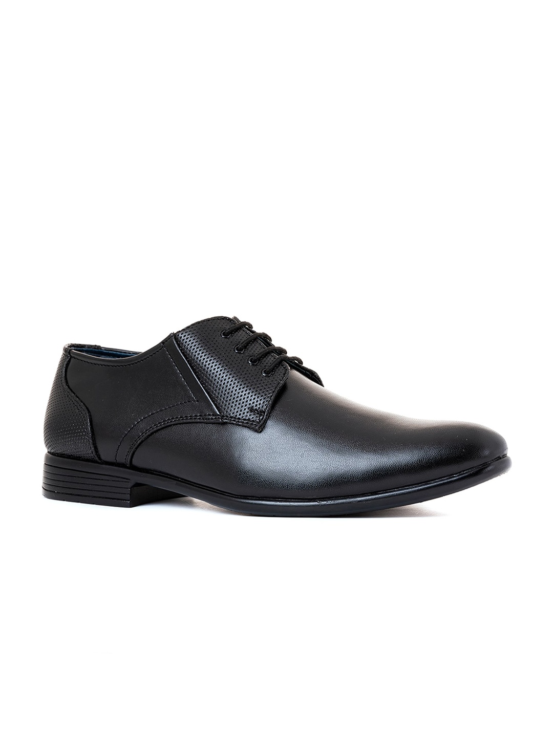 

Khadims Men Black Solid Formal Derby Shoes