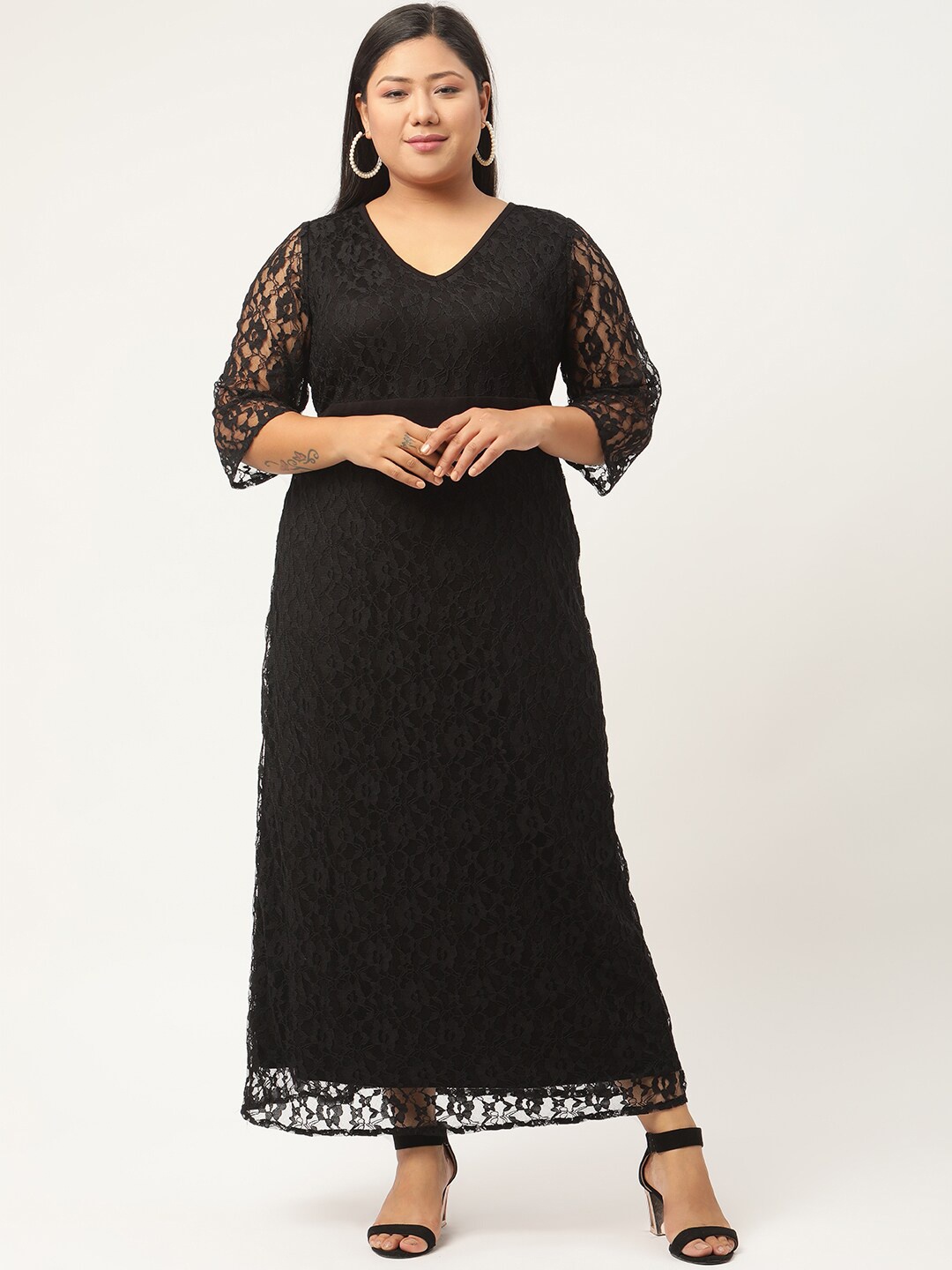 

theRebelinme Plus Size Women Black Maxi Dress