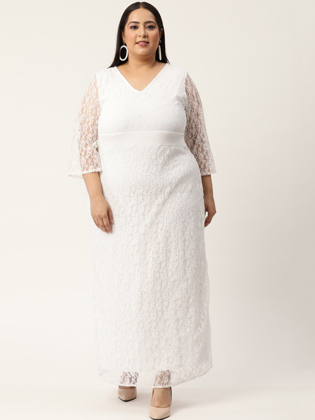 

theRebelinme Plus Size Women White Maxi Dress