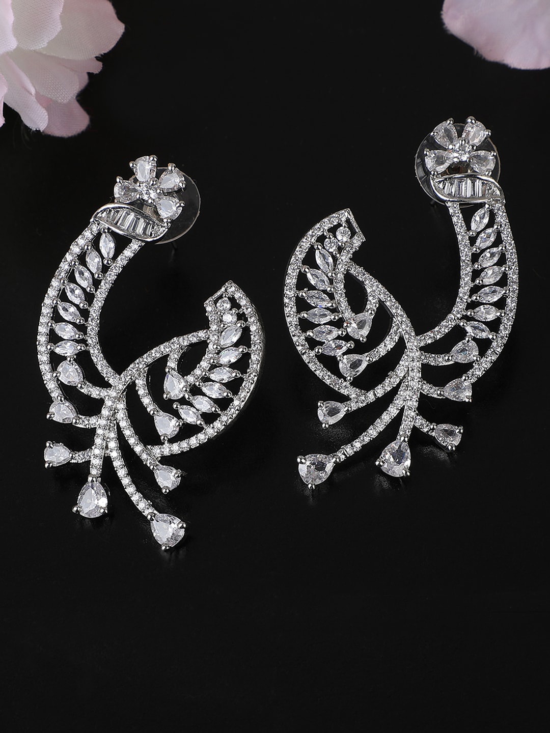 

Bhana Fashion White Contemporary Drop Earrings