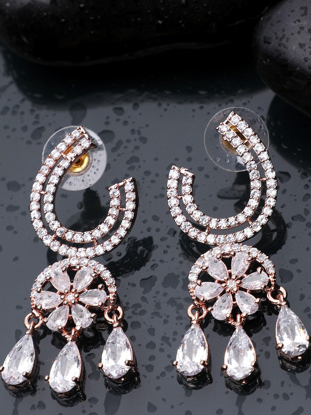 

Bhana Fashion White Contemporary Drop Earrings