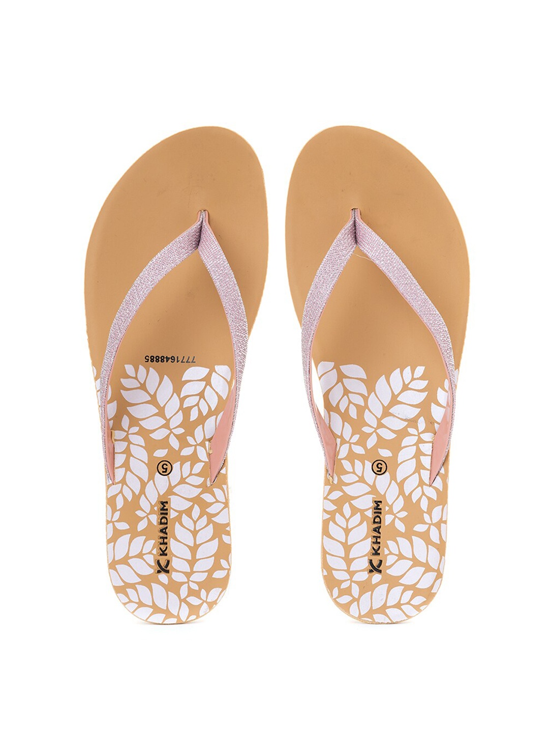 

Khadims Women Purple Printed T-Strap Flats