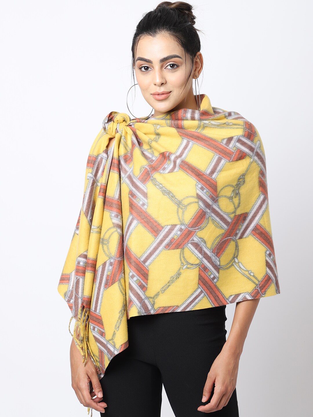 

ELLIS Women Yellow Printed Mufflers