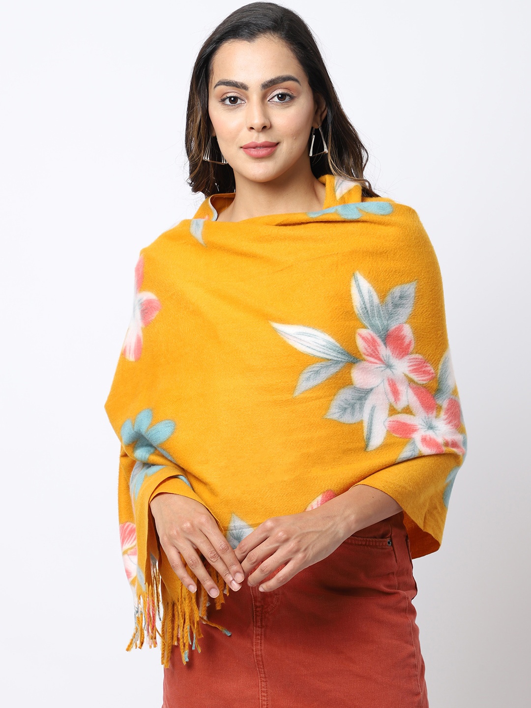 

ELLIS Women Yellow Printed Muffler