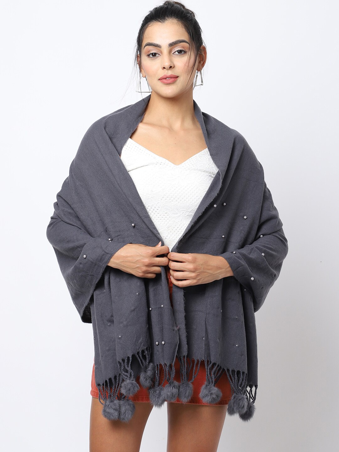 

ELLIS Women Grey Solid Muffler
