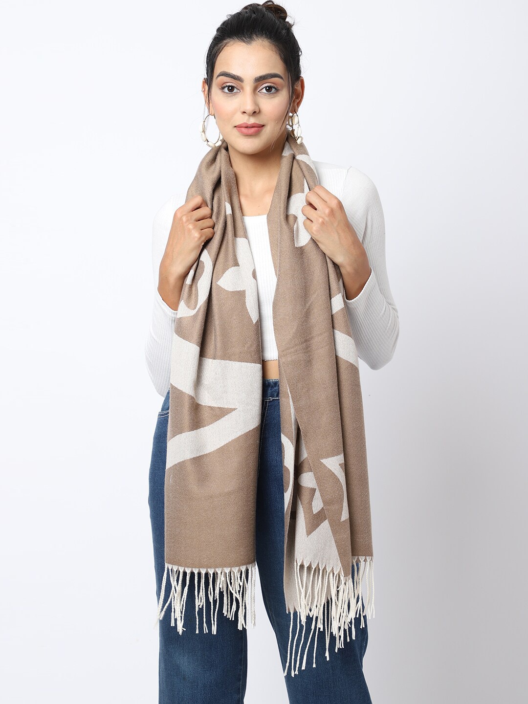 

ELLIS Women Beige Textured Muffler