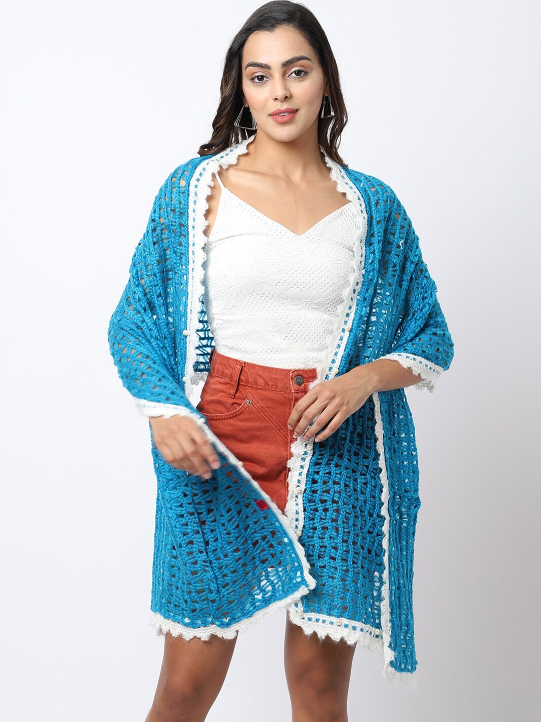 

ELLIS Women Blue Solid Kinned Mufflers