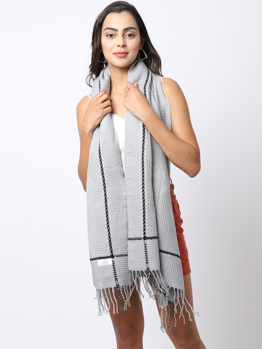 

ELLIS Women Grey Self-Design Muffler