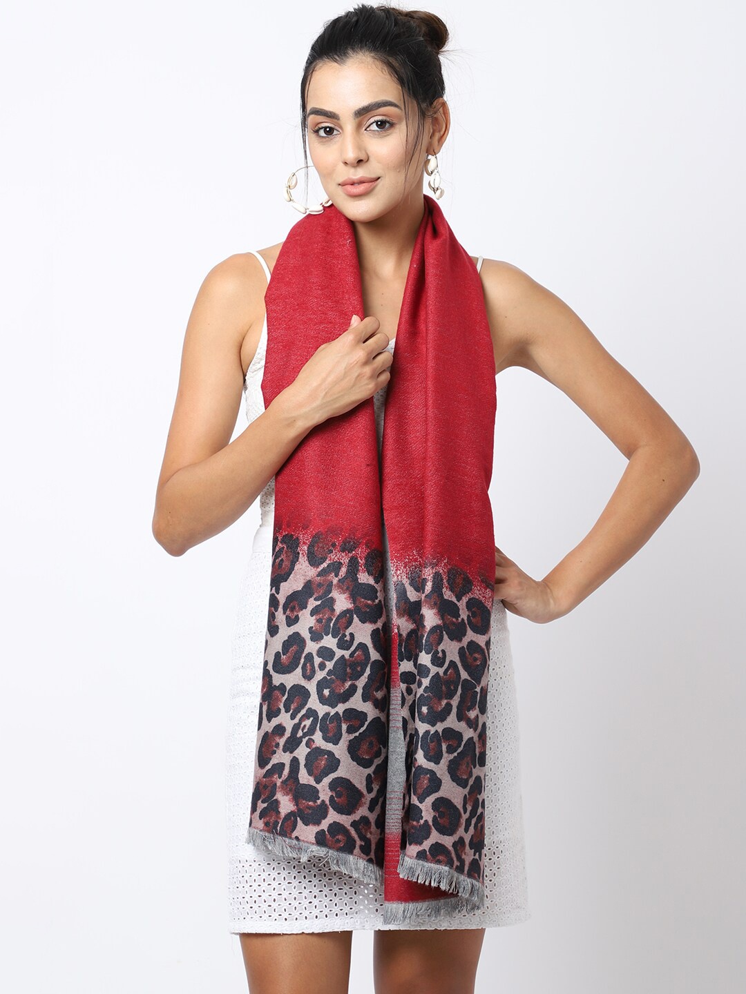 

ELLIS Women Red Printed Muffler