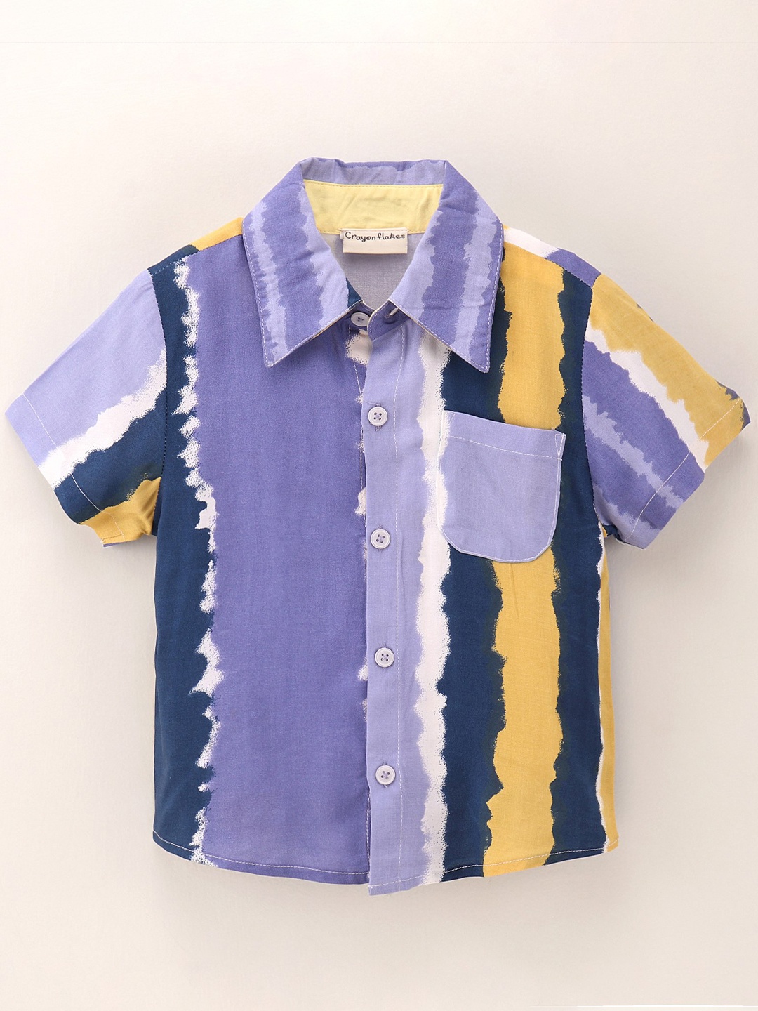 

CrayonFlakes Boys Blue Colourblocked Casual Shirt