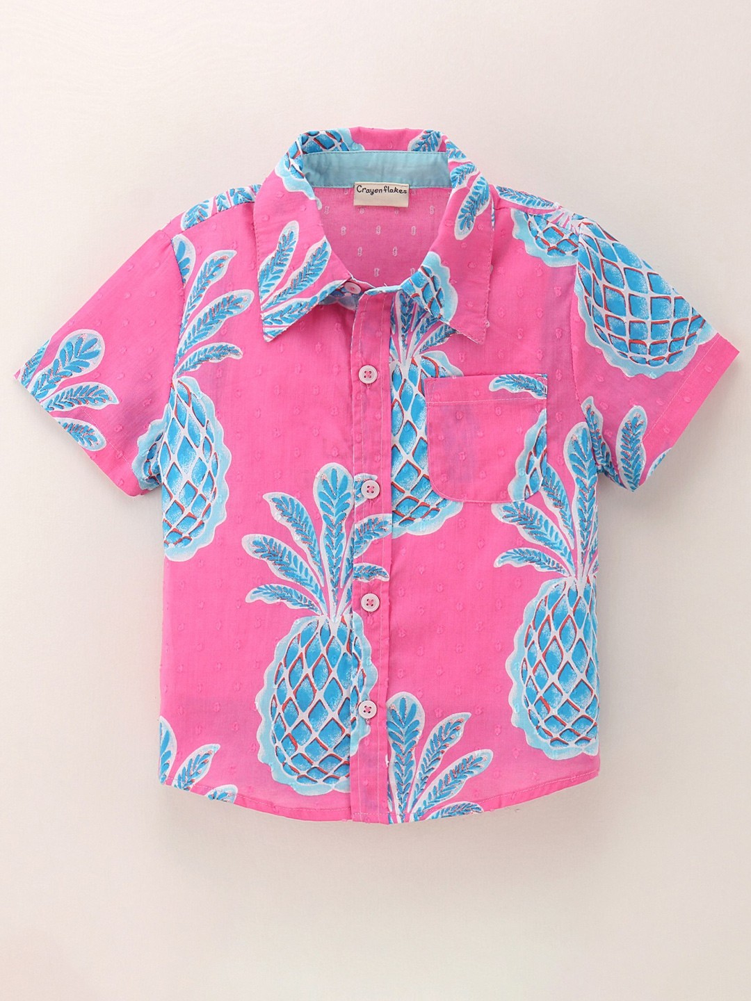 

CrayonFlakes Boys Pink Printed Casual Shirt