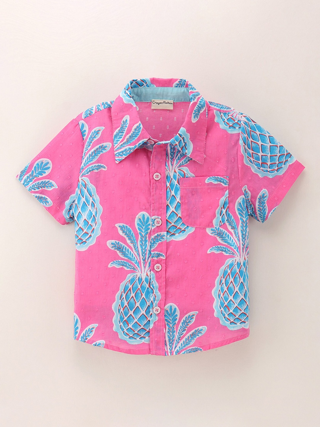

CrayonFlakes Boys Pink Printed Casual Shirt