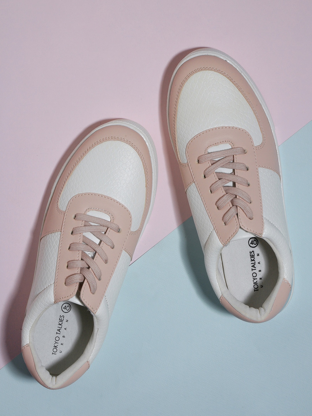 

Tokyo Talkies Women White Colourblocked PU Sneakers