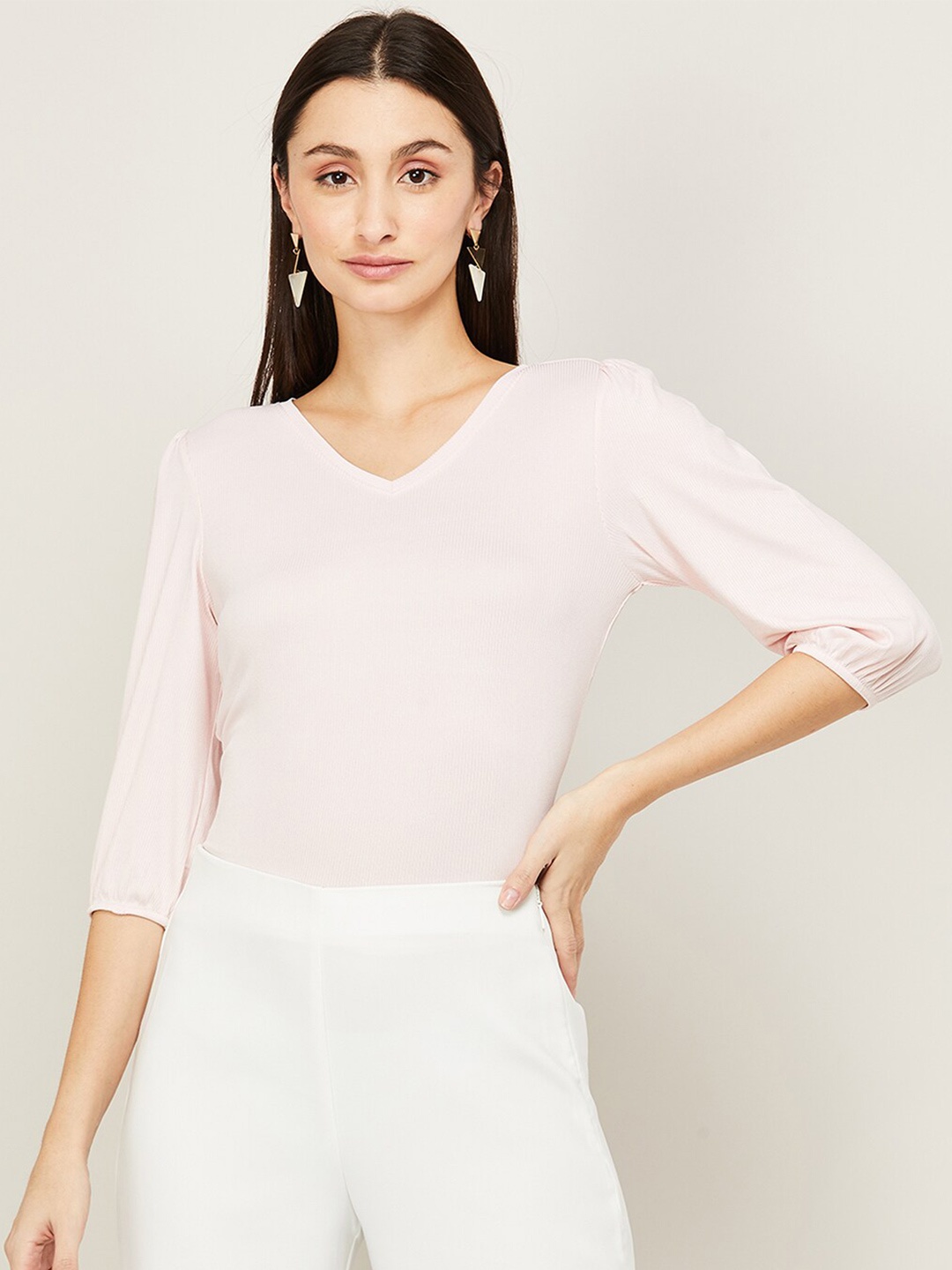 

CODE by Lifestyle Pink Solid Top