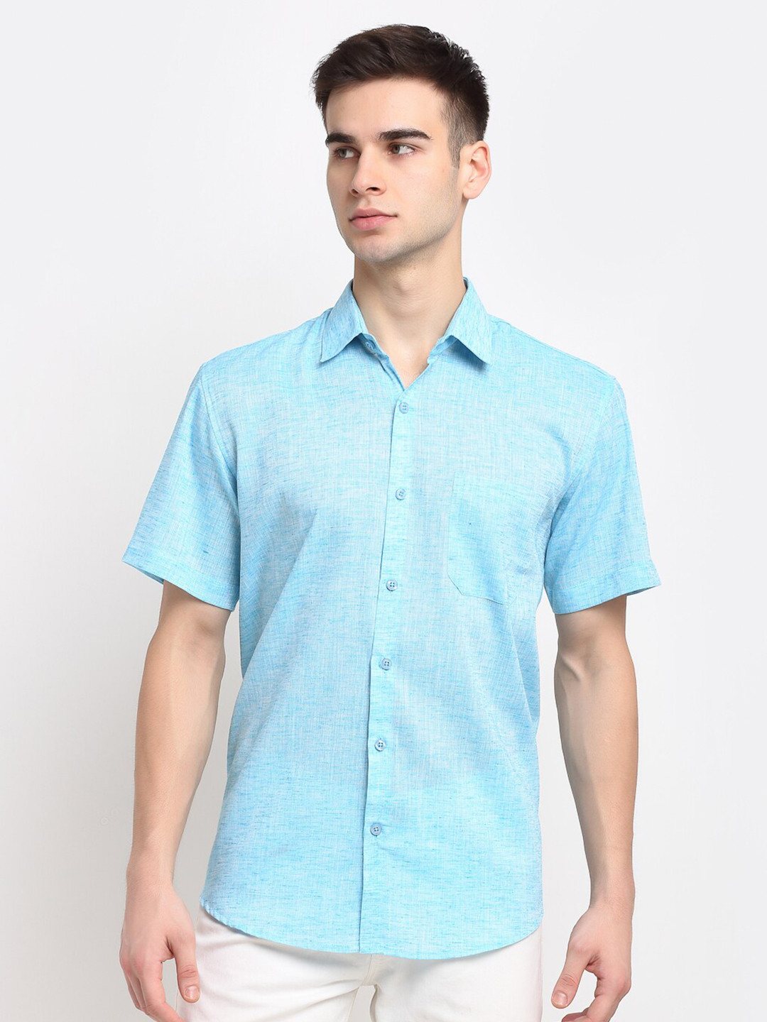 

JAINISH Men Blue Classic Slim Fit Casual Cotton Shirt