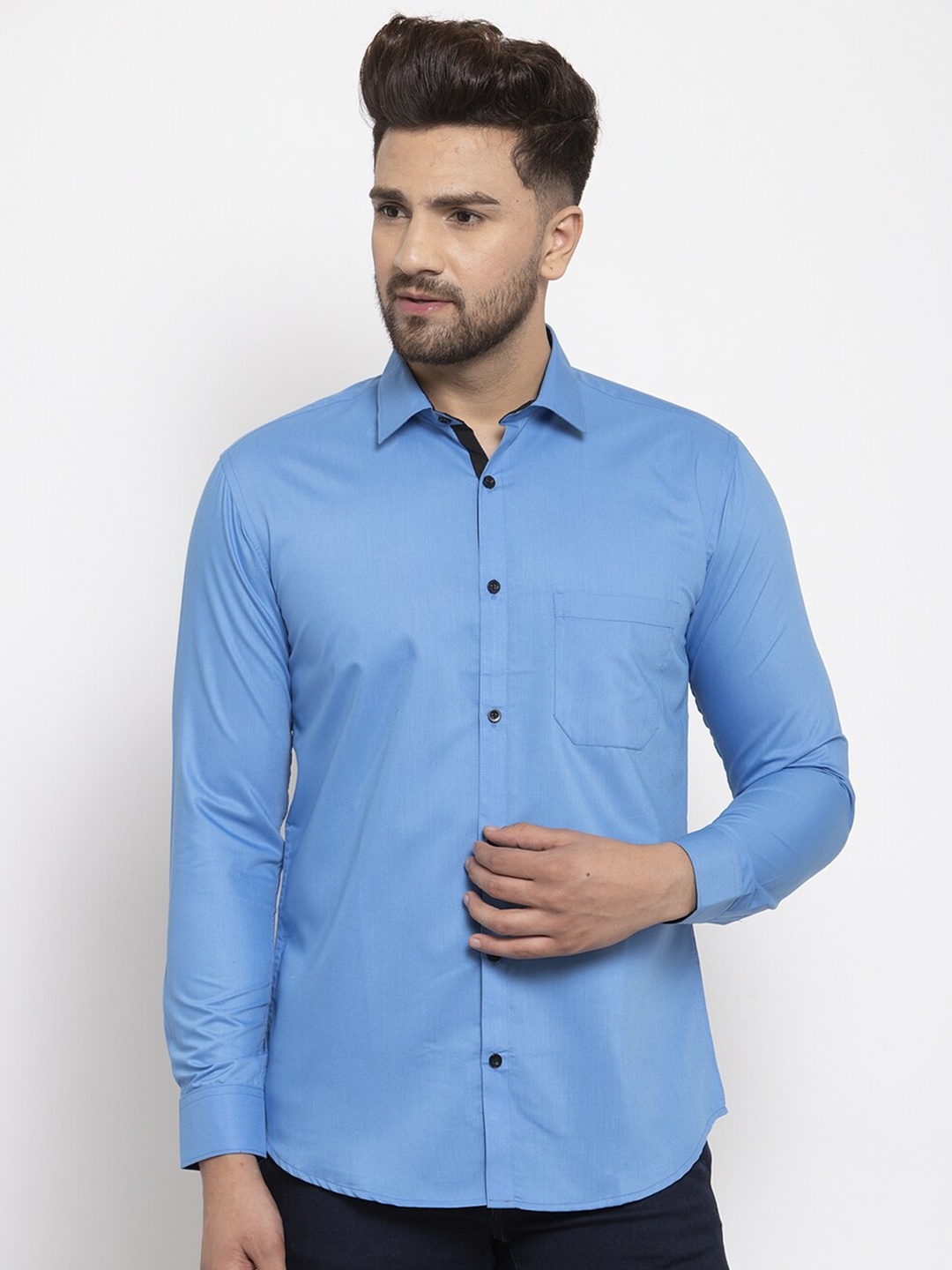 

JAINISH Men Blue Classic Slim Fit Casual Shirt