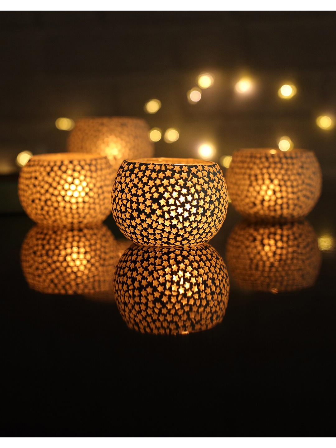

Homesake Set Of 4 Textured Votive Candle Holders, White