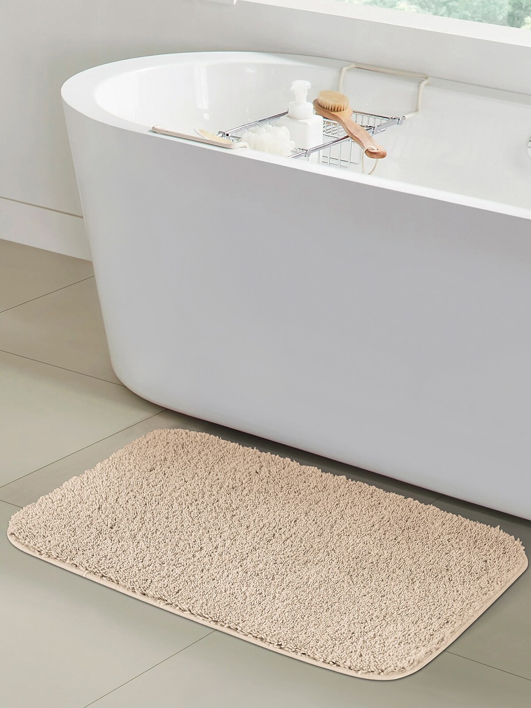 

OBSESSIONS Beige Solid 1400 GSM Bath Rugs