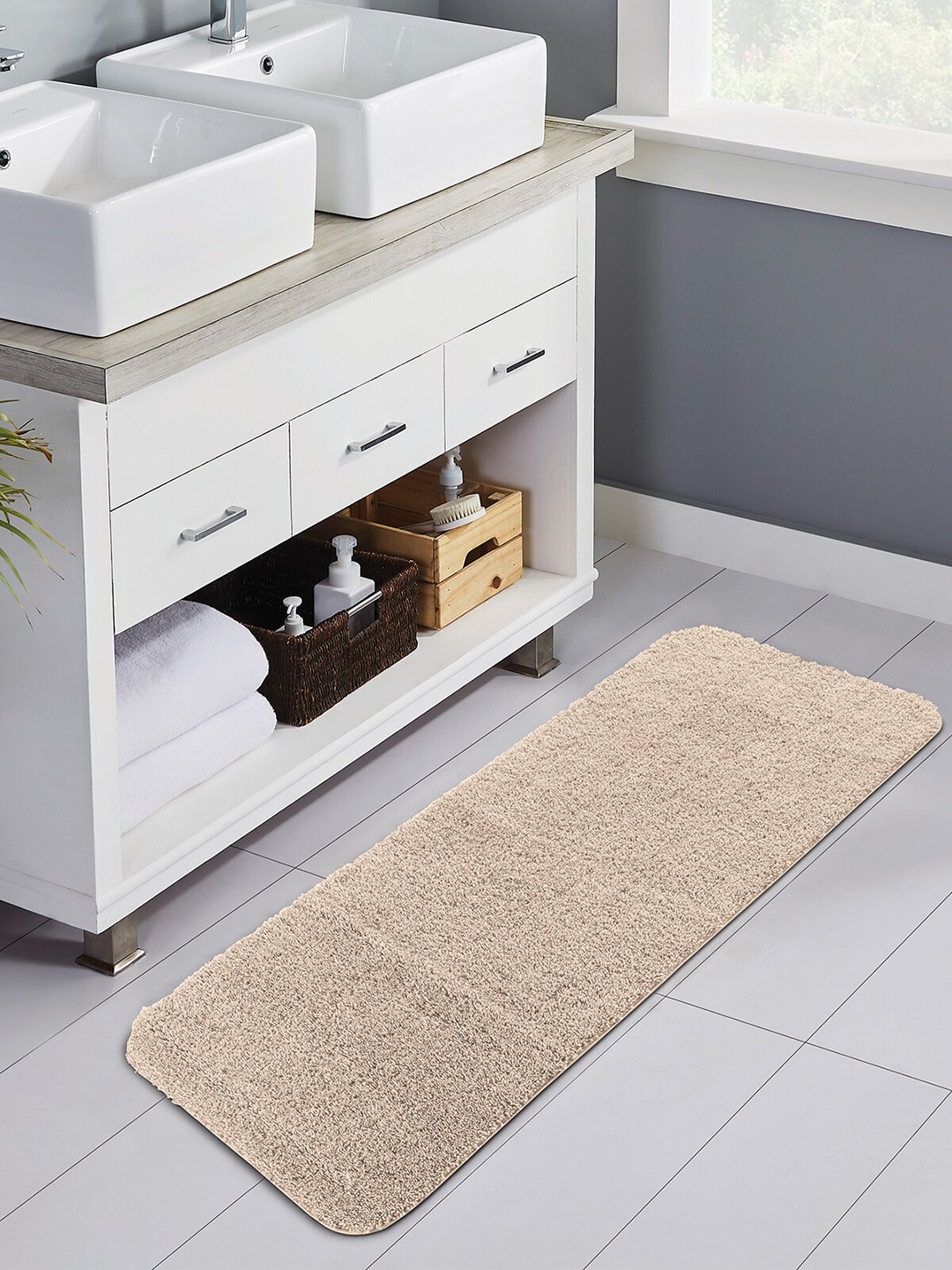

OBSESSIONS Beige Solid 1400 GSM Bath Rugs