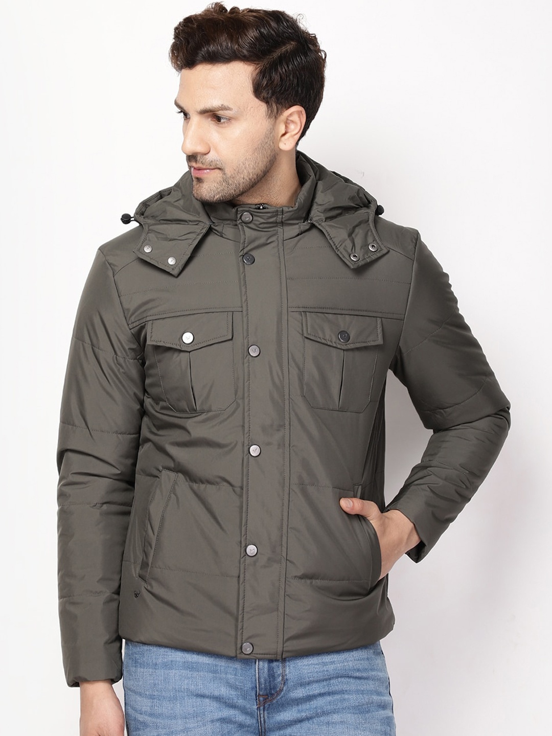 

Blackberrys Men Olive Green Padded Jacket