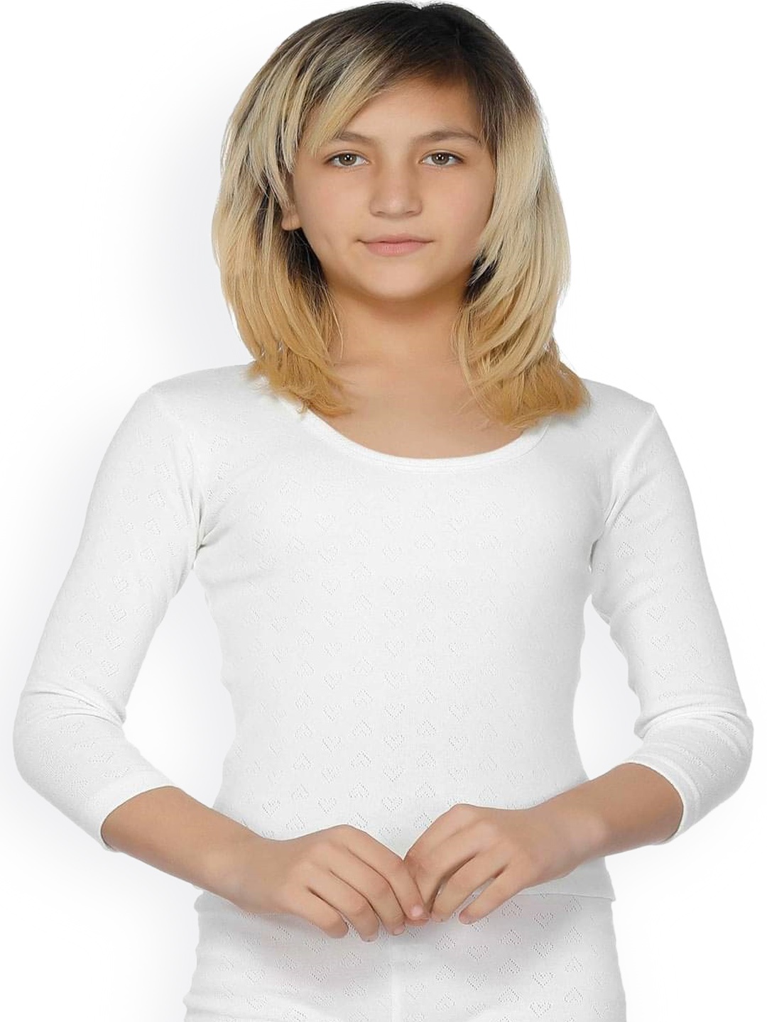 

Bodycare Kids Girls White Solid Thermal Top