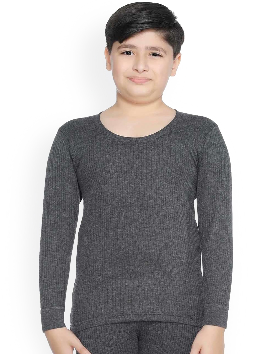 

Bodycare Kids Boys Grey Solid Cotton Thermal Tops