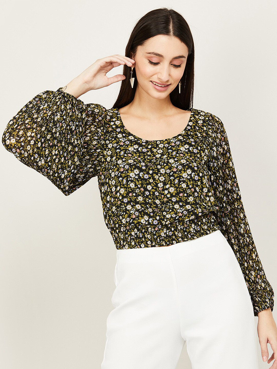 

Ginger by Lifestyle Black Floral Print Top