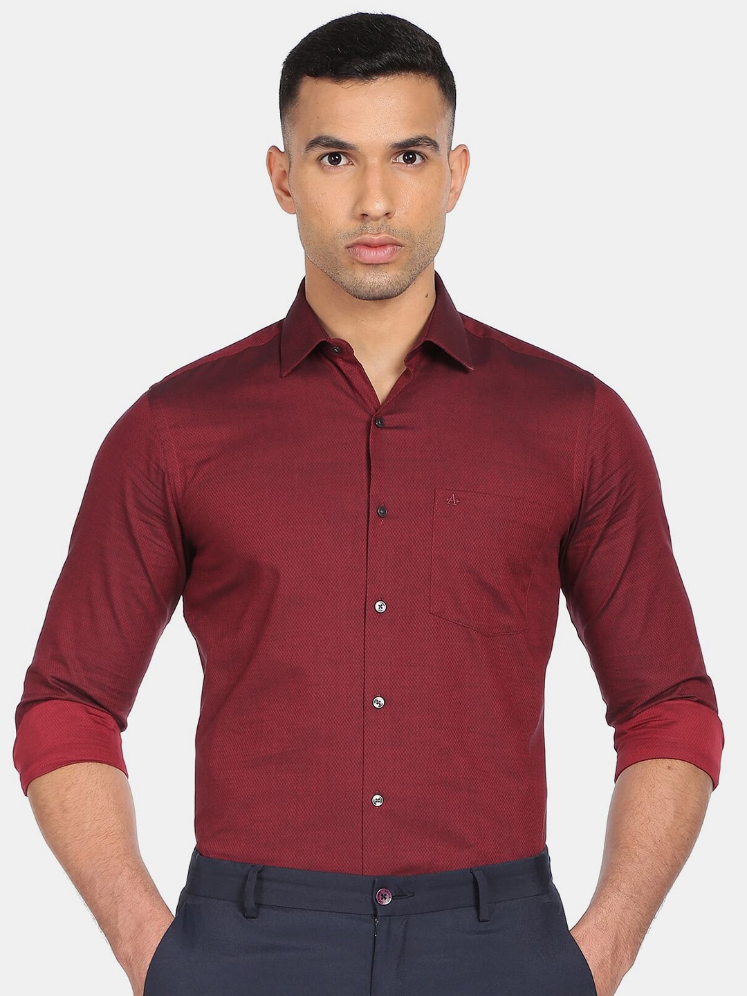 

Arrow Men Red Pure Cotton Formal Shirt