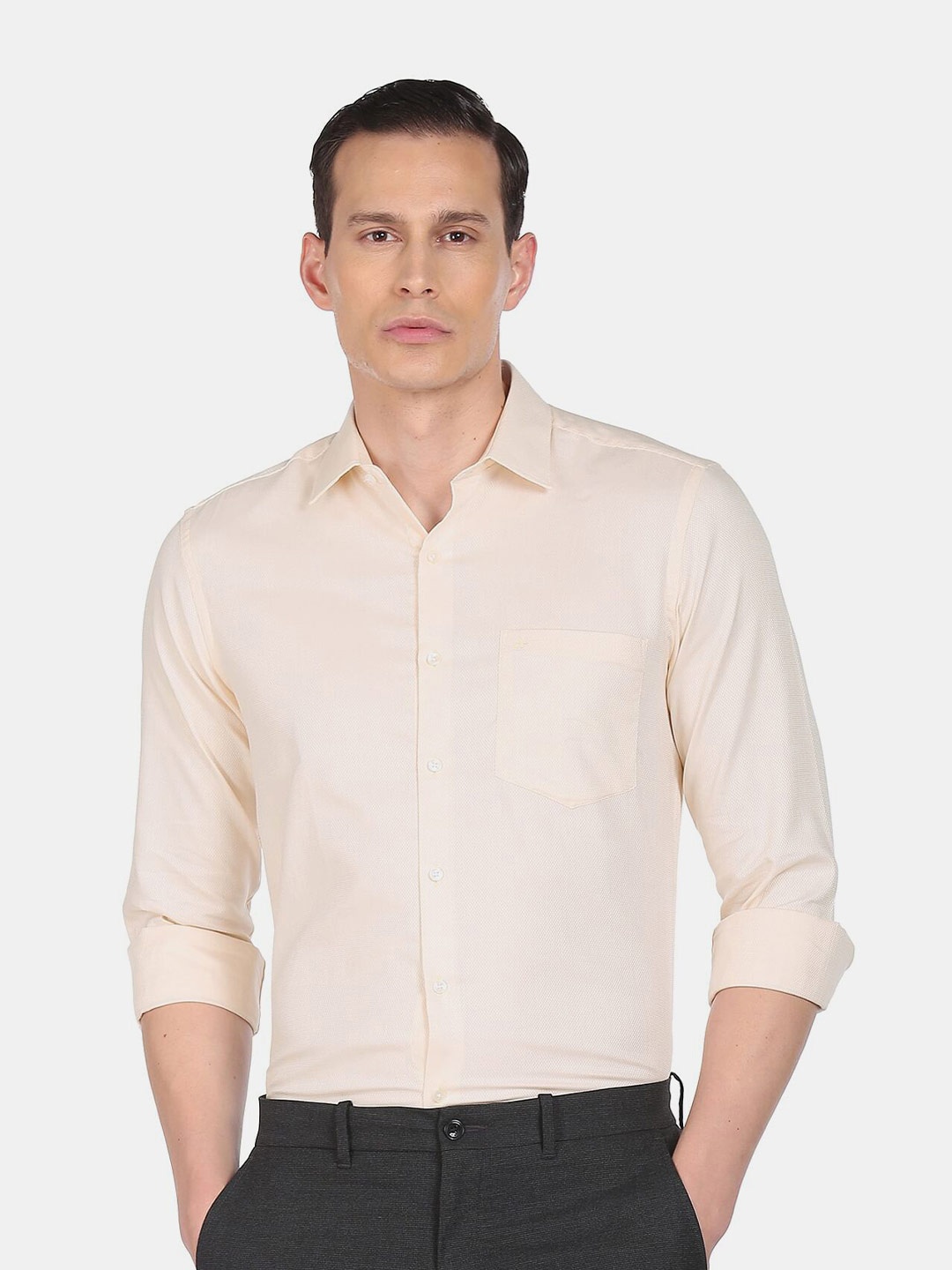 

Arrow Men Peach-Coloured Casual Shirt