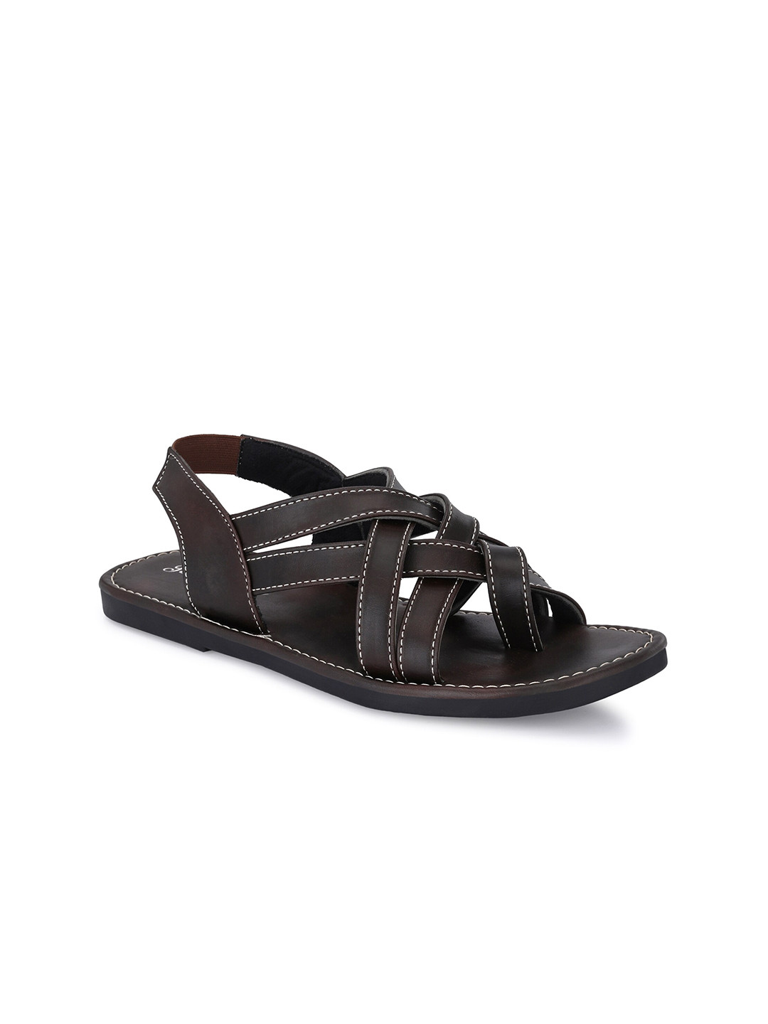 

John Karsun Men Brown & Black Comfort Sandals