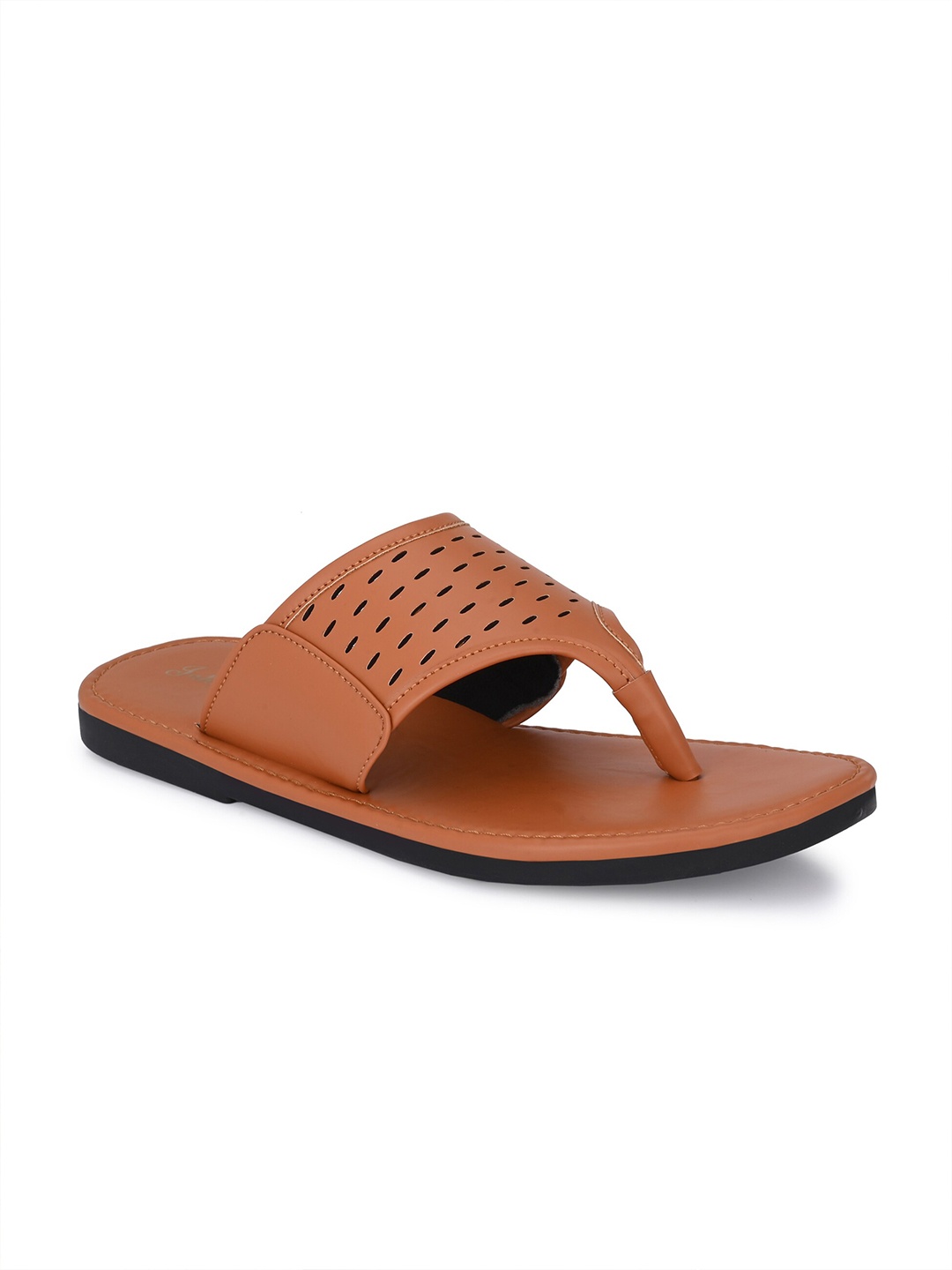

John Karsun Men Tan & Black Comfort Sandal